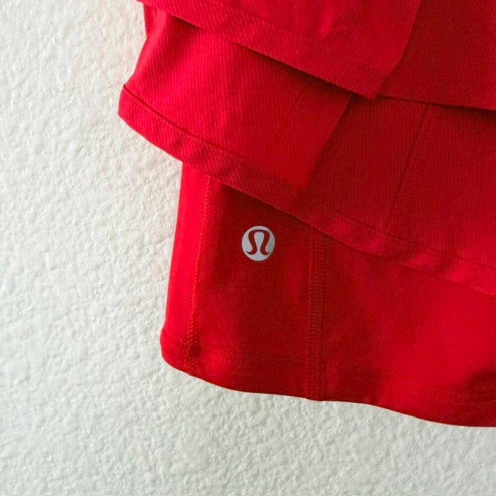Lululemon Run Speed Squad Skirt‎ Compression Shorts Pocket Currant Red Women's 6 - Picture 11 of 12